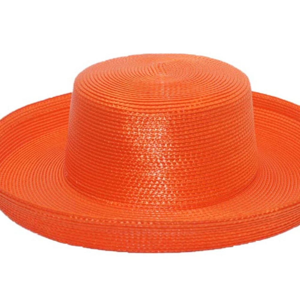 (JS1003 - Orange) PP Plain Church Hat